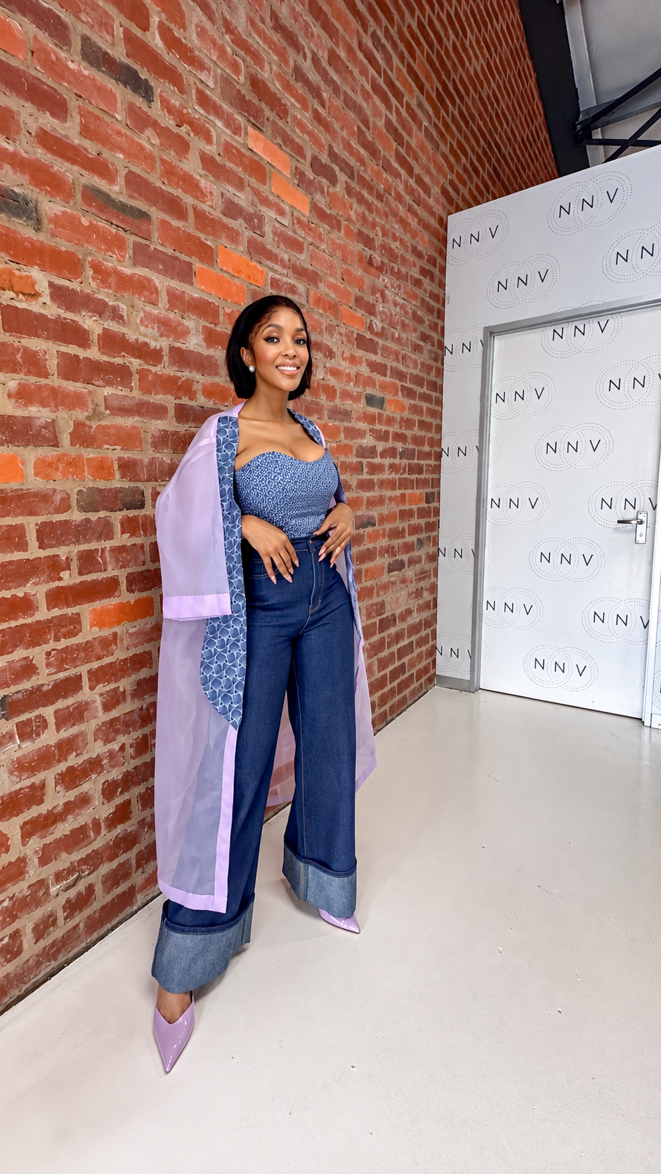 Pabi Kimono (Lilac) + Thabi Corset Top + Mantso Denim