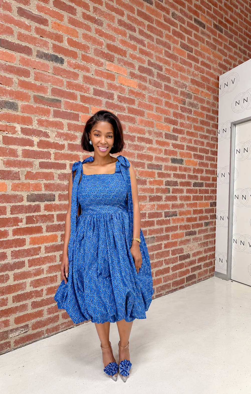 Shweshwe Tie Strap Mamiki Maxi Dress
